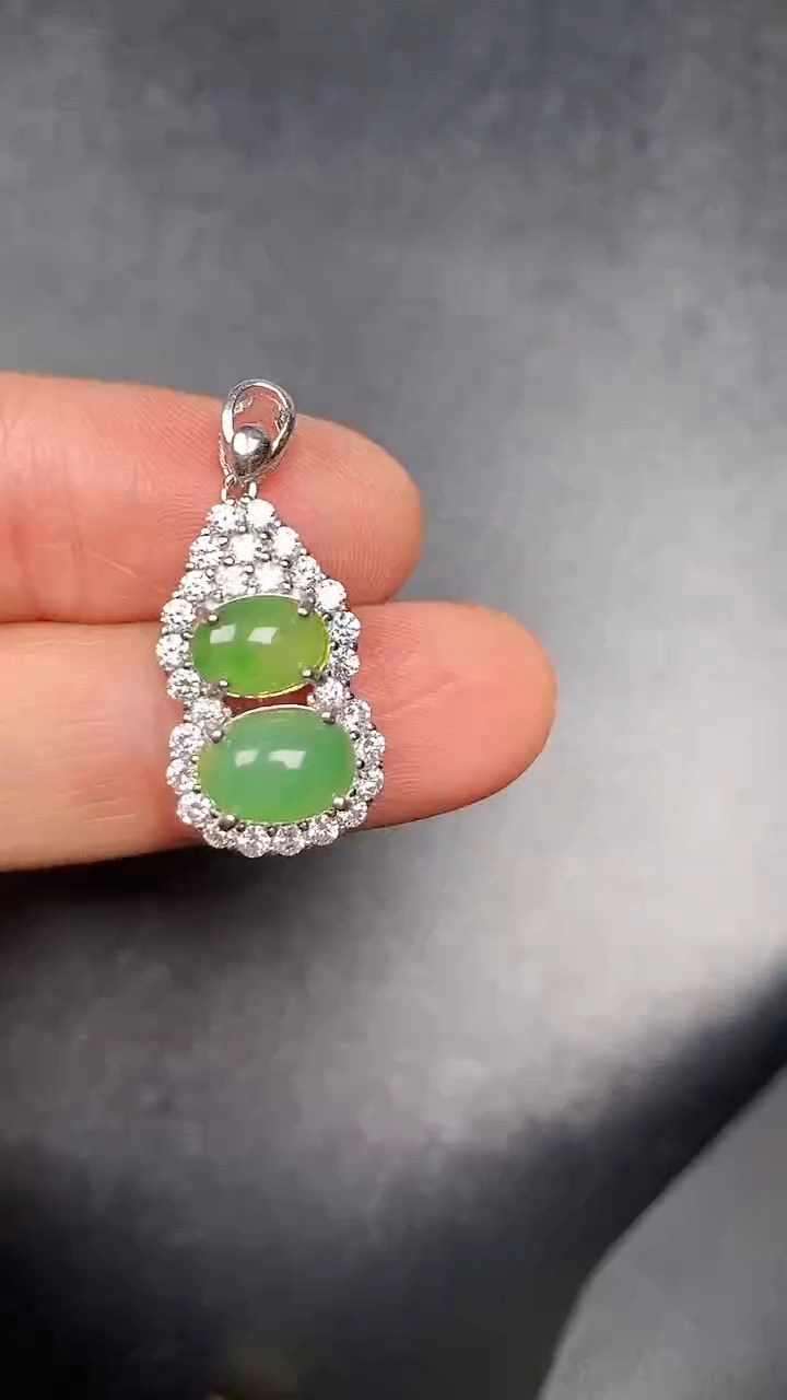 银S925镶嵌戒指翡翠8600