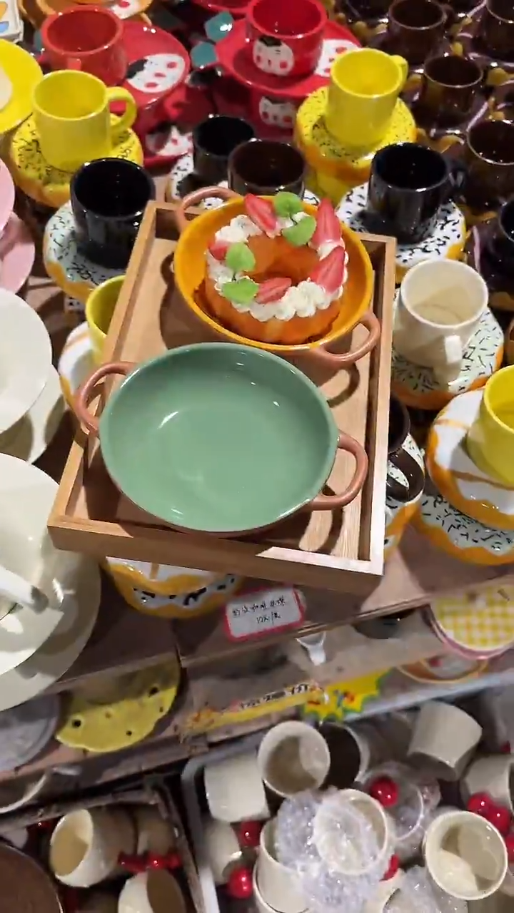 陶瓷2个大号双耳盘微瑕 凑满20元包邮