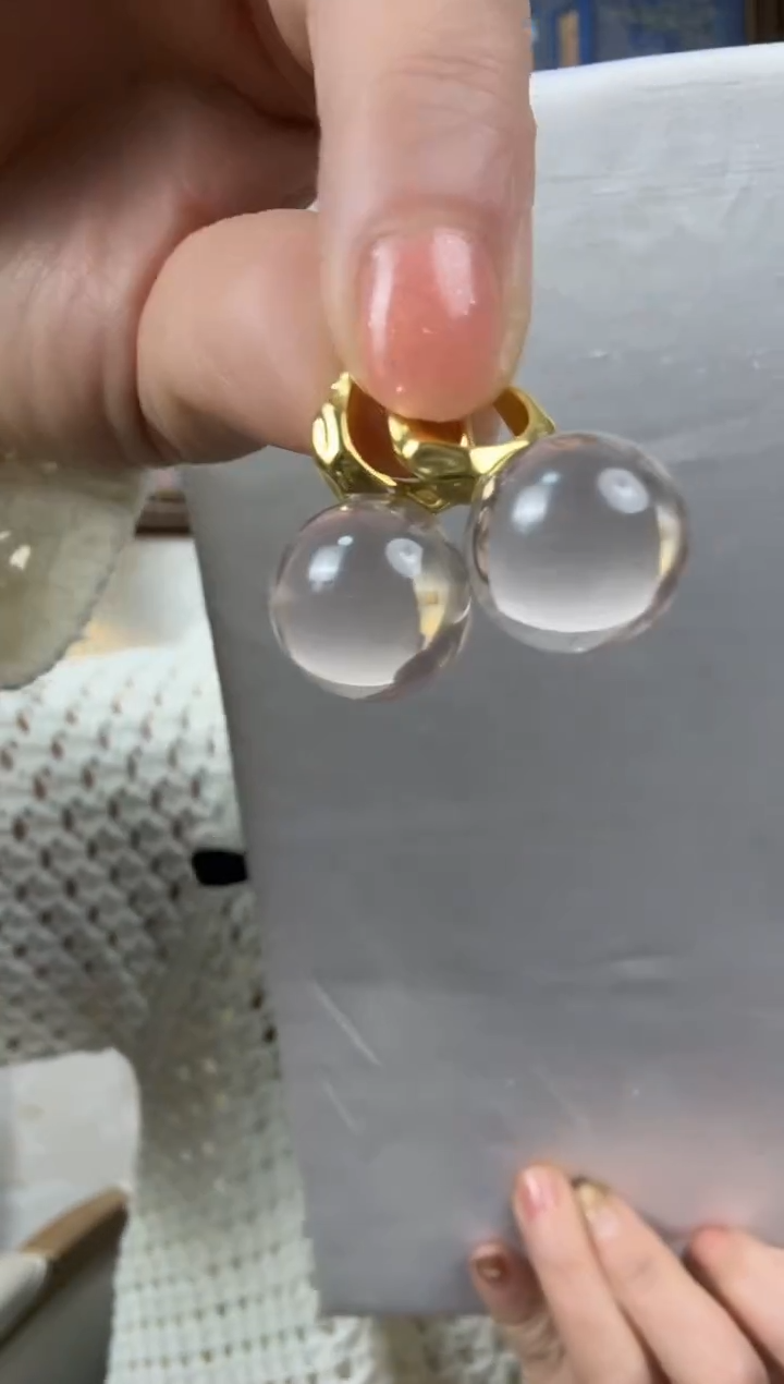 银S925镶嵌耳环水晶天然