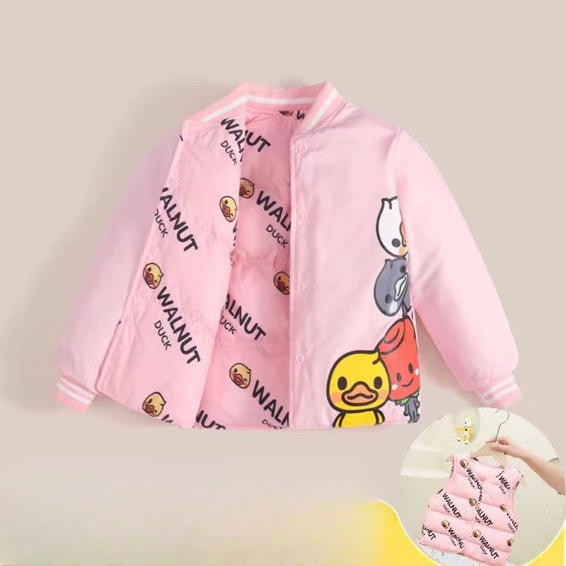 新款2025儿童羽绒服男女童双面穿白鸭绒加厚保暖外套棉服