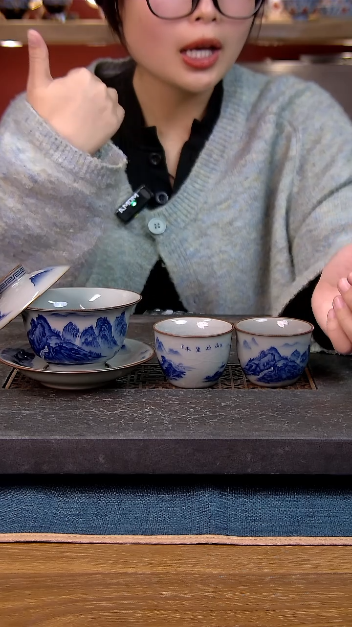 简装家用款3件套 老陶泥开片纹陶瓷茶具