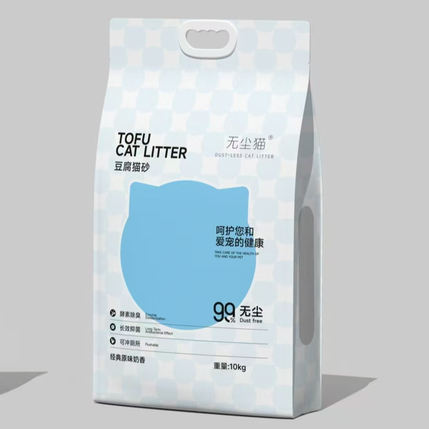 无尘猫纯豆腐猫砂10kg超低尘巨除臭可冲厕所植物猫砂不易沾底豆腐