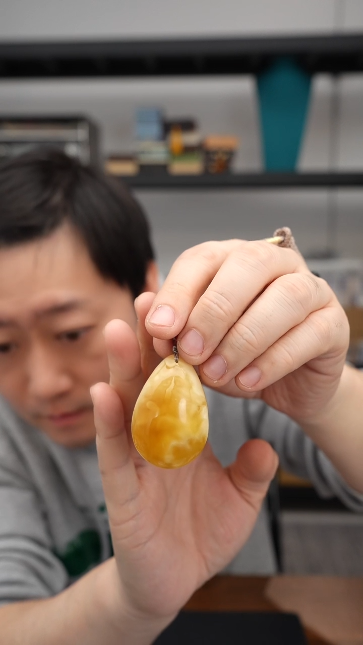 蜜蜡颈饰未镶嵌1226DJ360天然蜜蜡水滴挂件