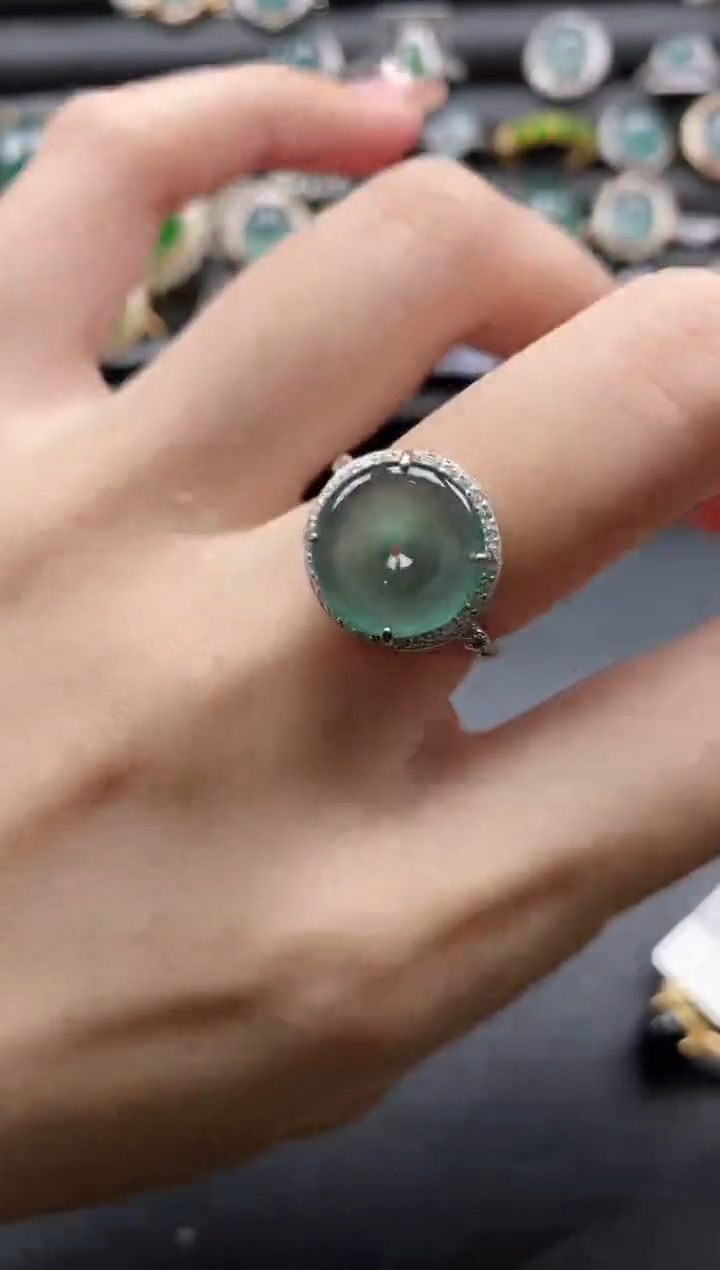 【闪购商品】翡翠戒指银S925镶嵌1111