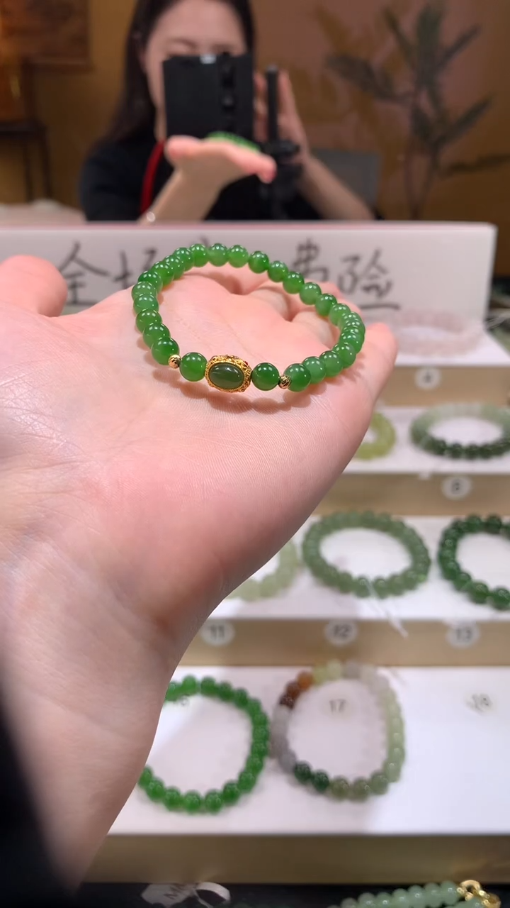 【闪购商品】和田玉手链未镶嵌b06diy多样性发一