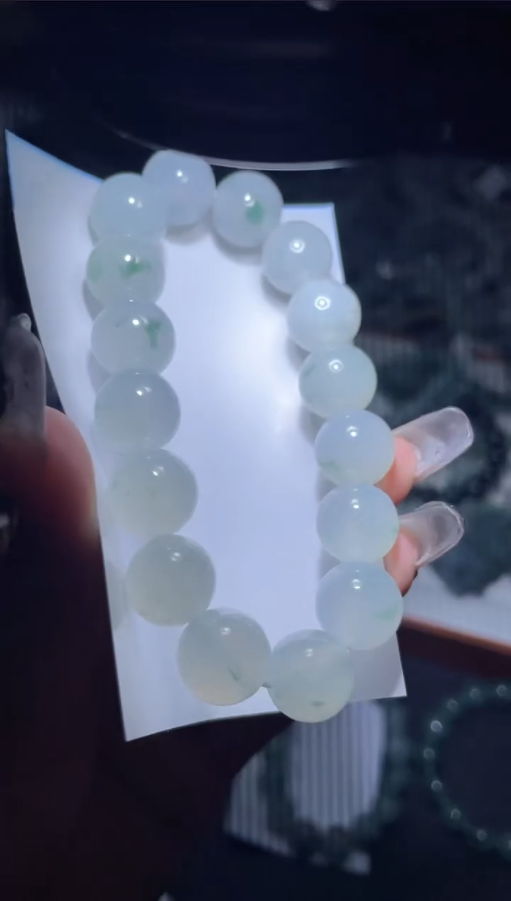 定制翡翠未镶嵌天然缅甸A货翡翠手串127