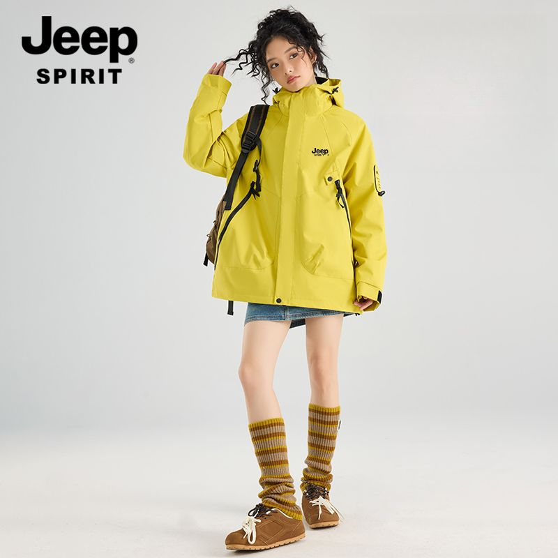 JEEPSPIRIT男女同款情侣户外冲锋衣爆款三合一可拆卸羽绒内胆外套