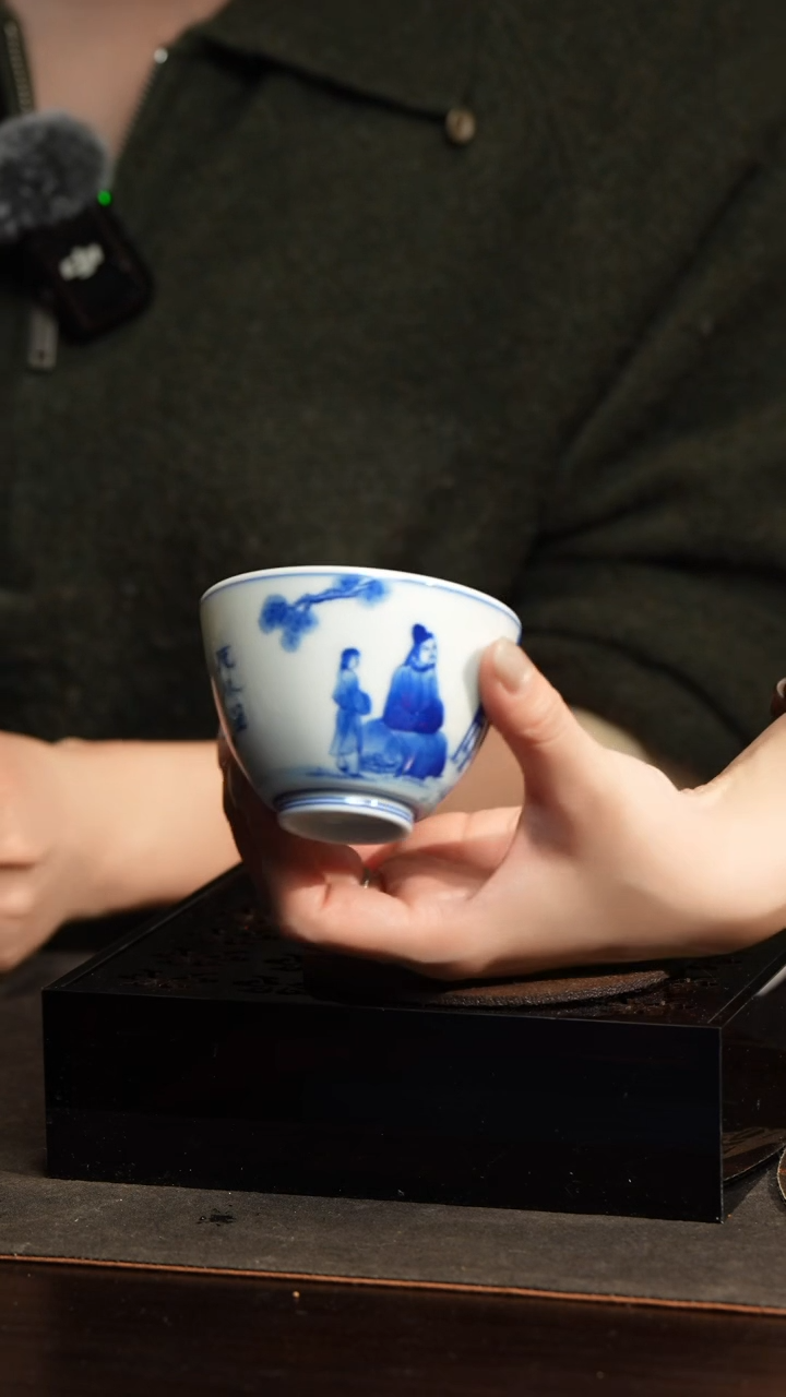 【闪购商品】M詺兮清窑台北听琴图秦权杯