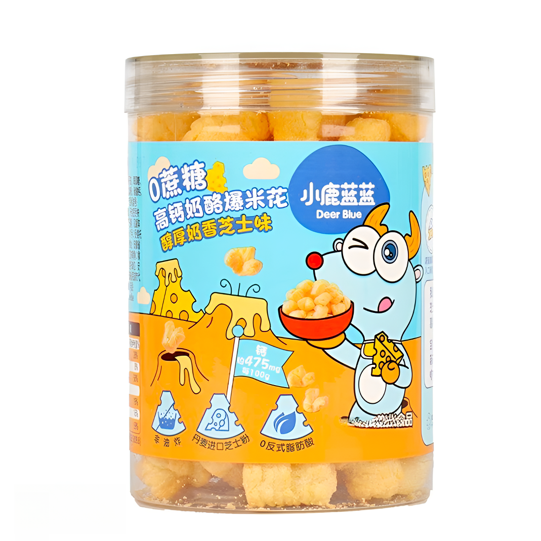 小鹿蓝蓝0蔗糖高钙奶酪爆米花