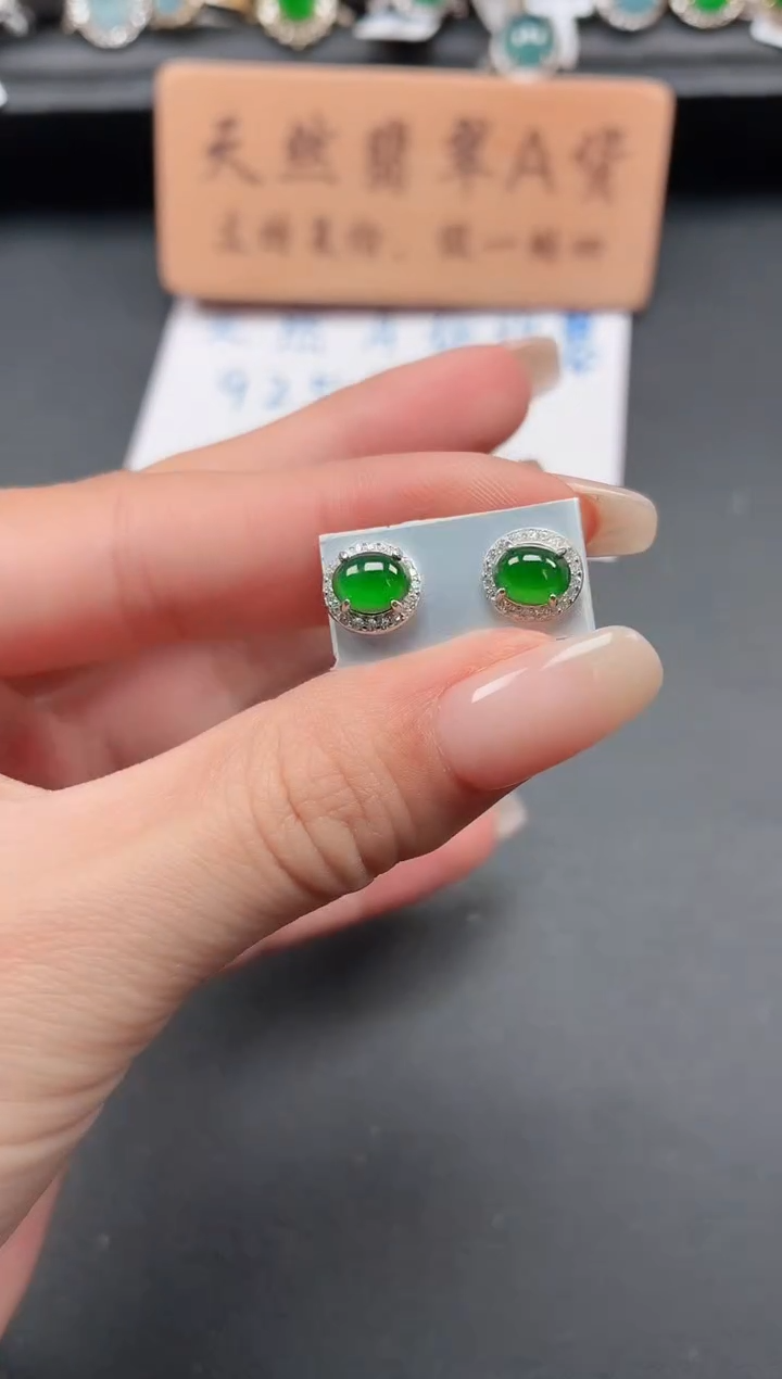 银S925镶嵌戒指翡翠111