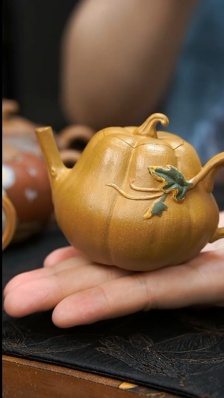 茶壶紫砂黄金段南瓜壶140cc