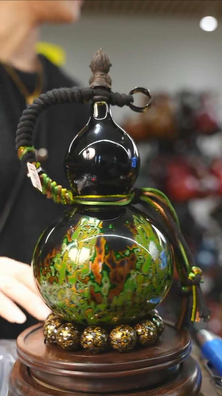 【闪购商品】XM185漆艺酒葫芦不包手串及旋转底座