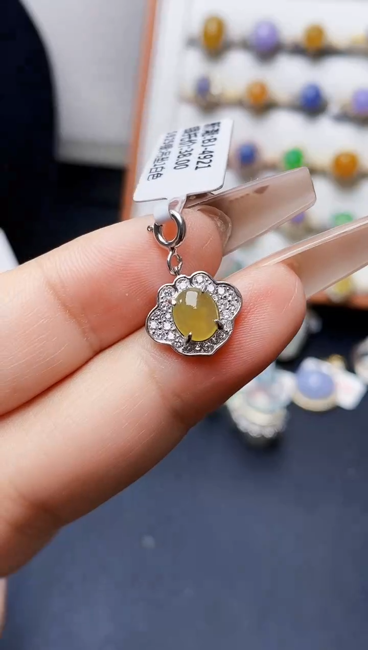 银S925镶嵌戒指翡翠0424