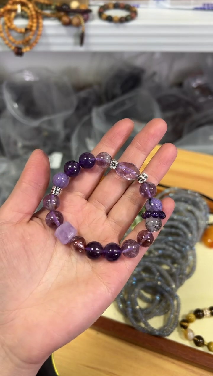 【闪购商品】水晶手链未镶嵌九紫离火多宝水晶手串[0247]