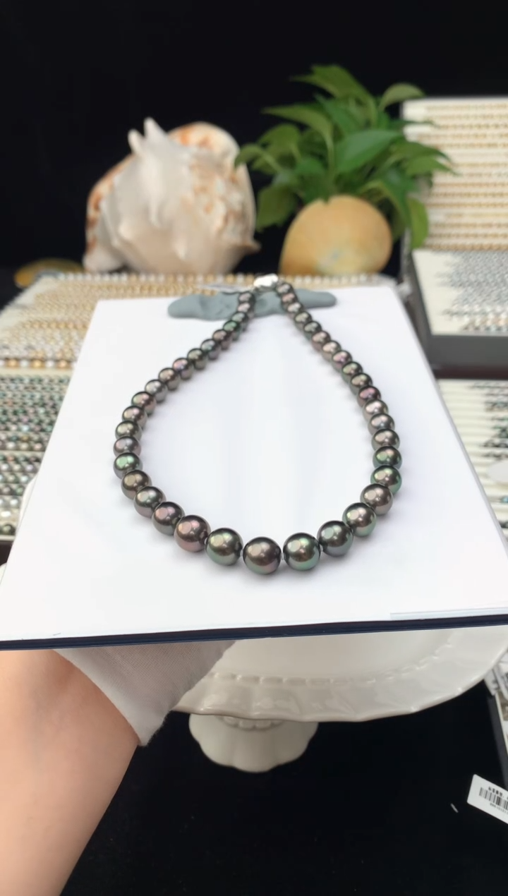 【闪购商品】海水珍珠颈饰银S925镶嵌海水大溪地珍珠项链