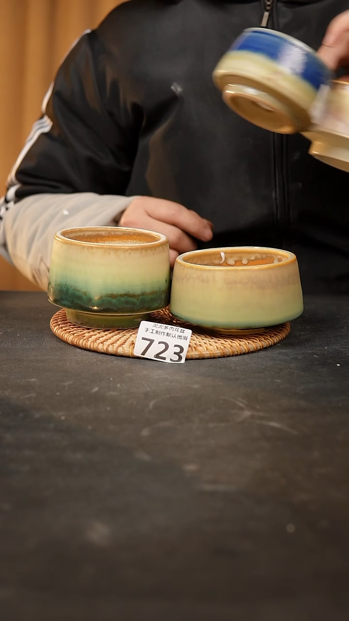 【闪购商品】瓷片723泥泥手工花盆口8