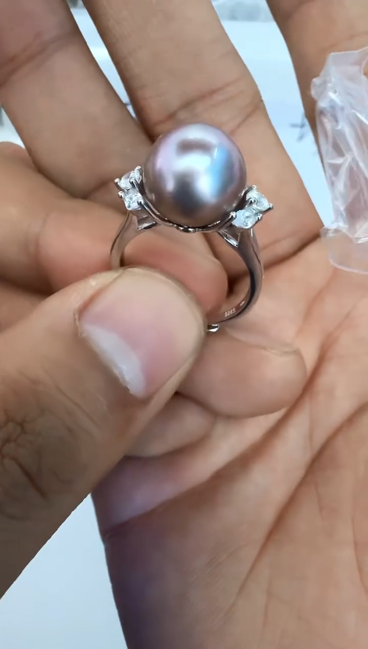 【闪购商品】海水珍珠戒指银S925镶嵌戒指