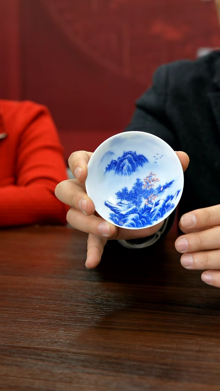 【闪购商品】001函夏非遗吴小琴青花山水普洱杯