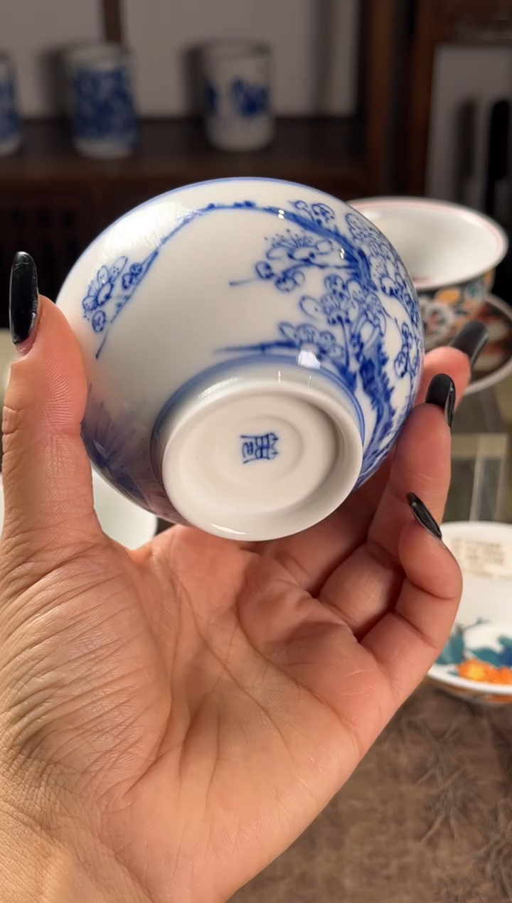 用****1景德镇文祥窑手工釉下彩陶瓷单杯