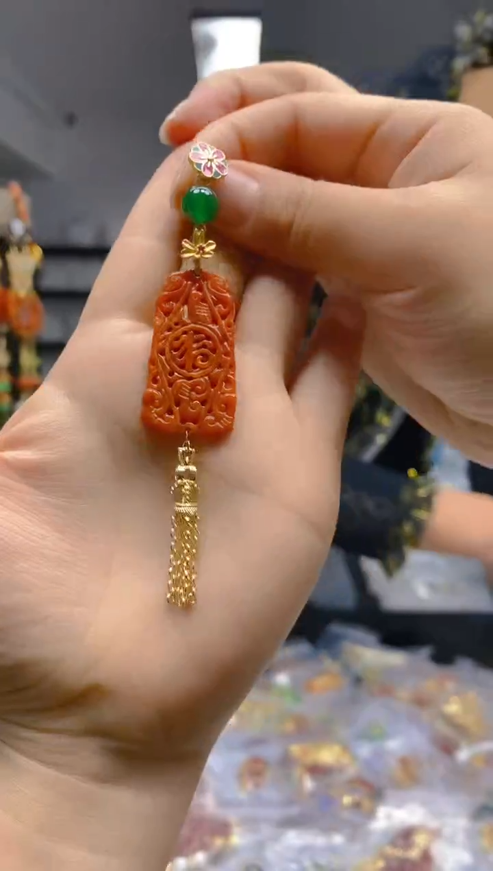 【闪购商品】翡翠耳饰合金0131翡翠压襟