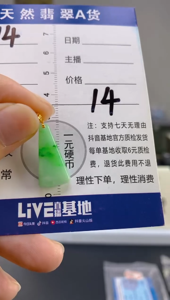 【闪购商品】翡翠颈饰18K金镶嵌天然A货翡翠