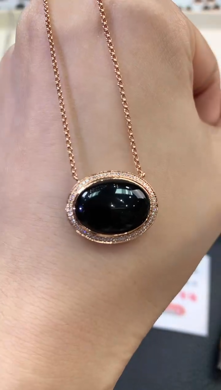 【闪购商品】翡翠项链18K金镶嵌w76不退换