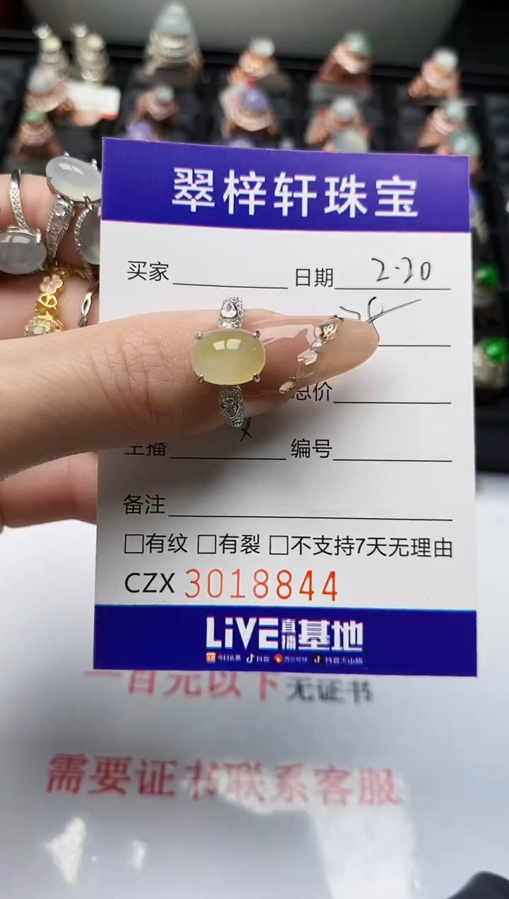 【闪购商品】翡翠戒指银S925镶嵌/8844
