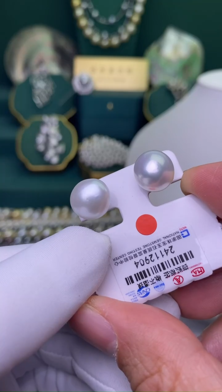 【闪购商品】海水珍珠耳饰银S925镶嵌11-12