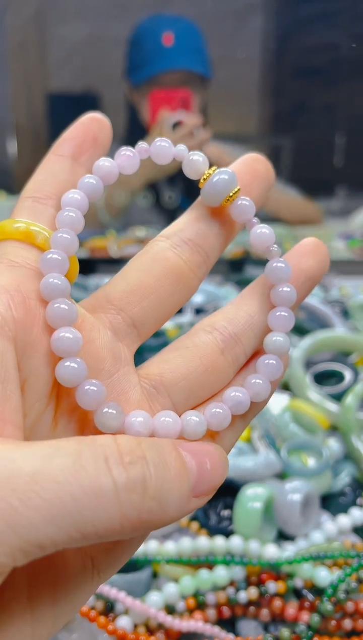 翡翠未镶嵌颈饰5MM/S/翡翠A货一图一物