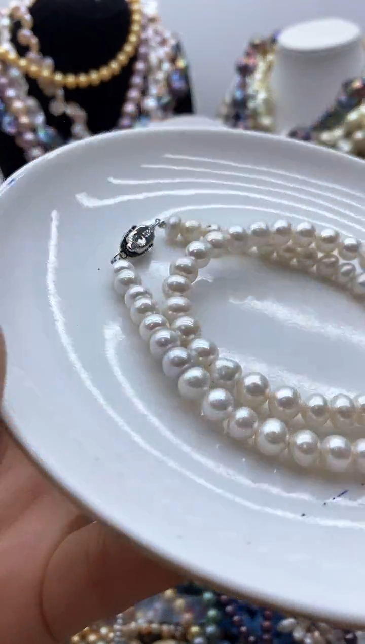 【闪购商品】淡水珍珠颈饰钛钢90