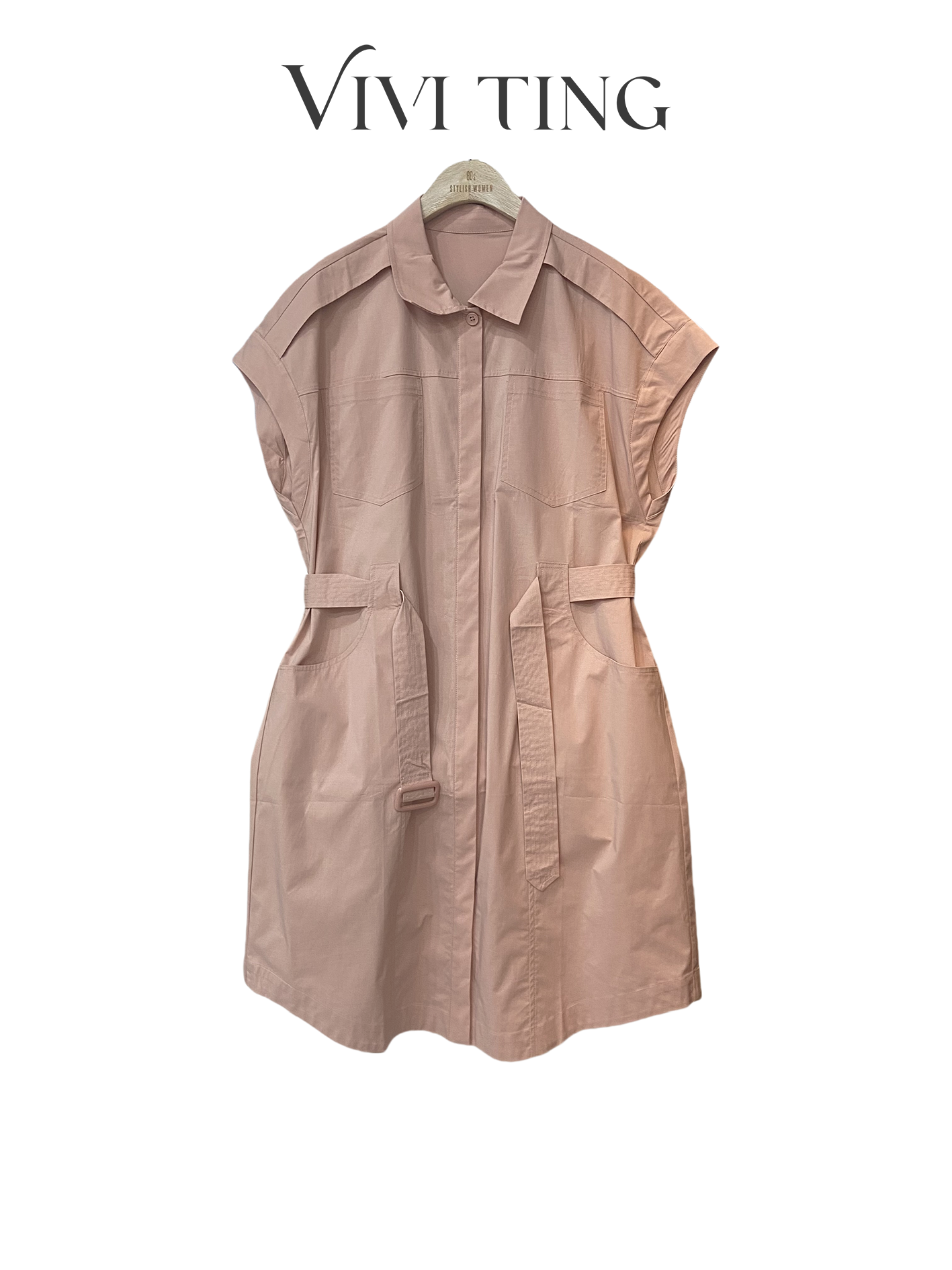 【VIVI·TING】婷姐推荐显瘦女士抽绳气质百搭连衣裙夏季s848
