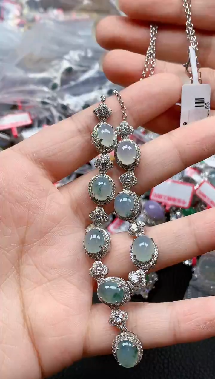 银S925镶嵌戒指翡翠天然A货缅甸翡翠