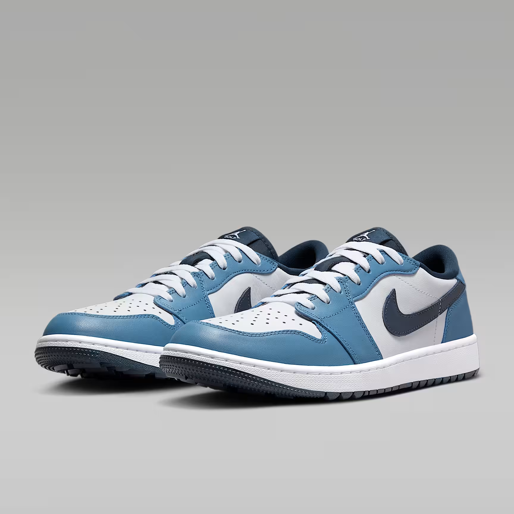 NIKE/耐克官方正品AJ1白蓝男子高尔夫低帮运动休闲板鞋DD9315-115