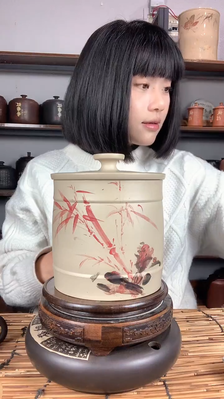 【闪购商品】罐白泥彩绘醒茶罐