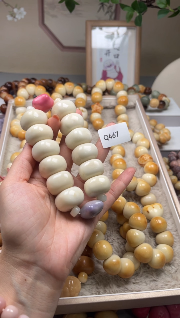 手串菩提根/象牙果L****️Q467牙果奶块23mm一串通货随机