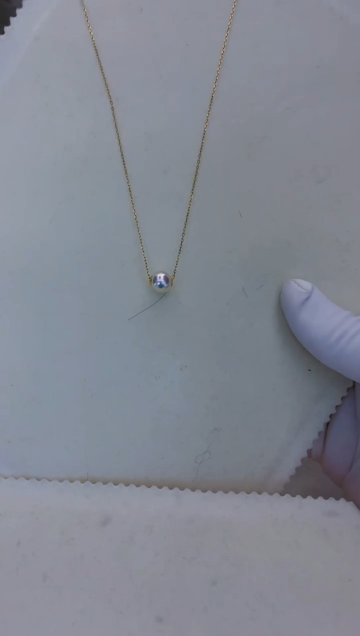 18K金镶嵌海水珍珠饰品7-8路路通不含金链