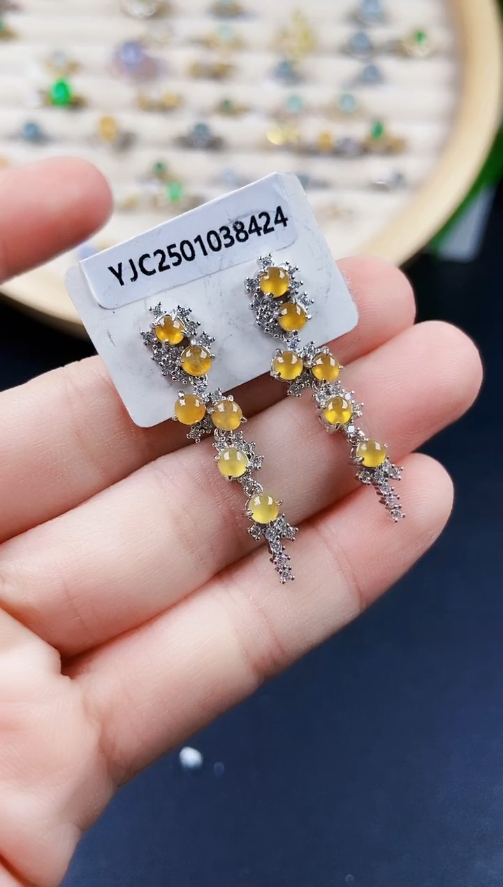 【闪购商品】翡翠耳饰银S925镶嵌411414141