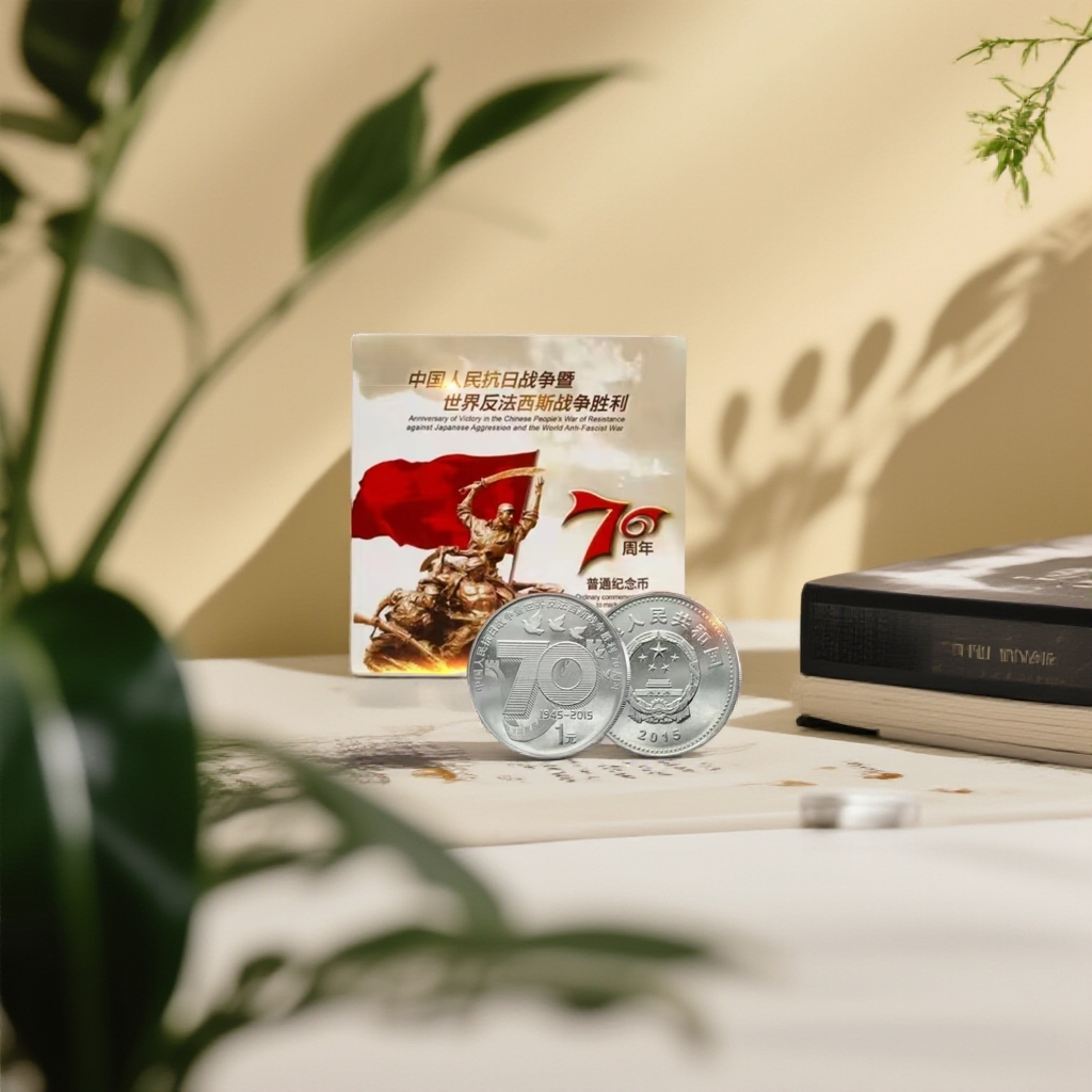 法定货币（魅力钞金马单张金兰首日）抗战70周年纪念币-康银阁