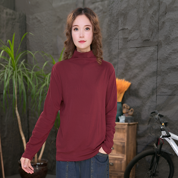 【不起球/中高领打底衫】长袖纯色百搭卫衣简约大码女装上衣