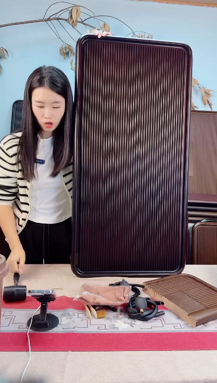 桥*爷千川黑胡桃色款式茶盘100*50*5