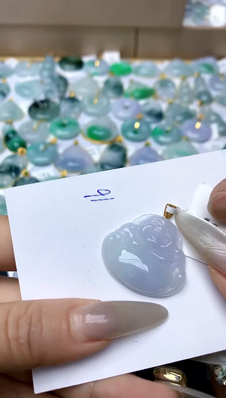 【闪购商品】翡翠颈饰18K金镶嵌天然A货翡翠