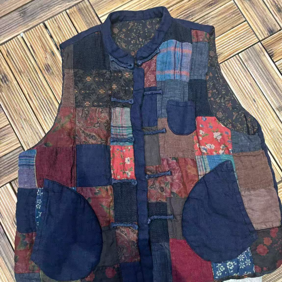 小红分享-忆古秋冬款百家布棉马甲251111