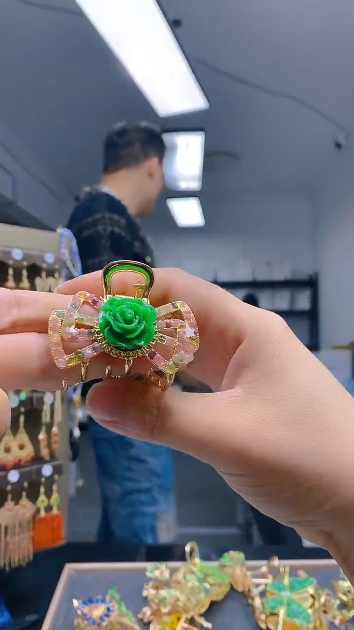 【闪购商品】碧玺耳饰合金252碧玺发夹