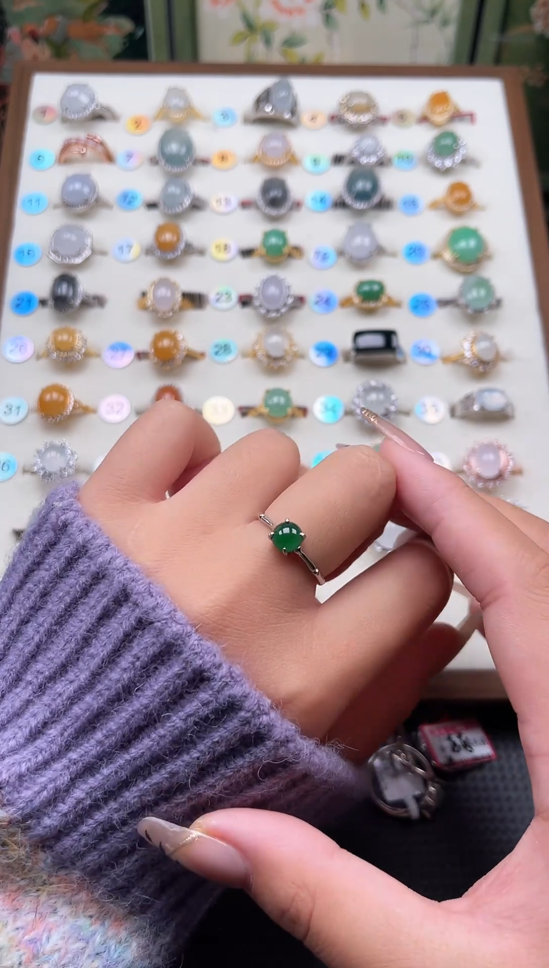 【闪购商品】翡翠戒指银S925镶嵌天然A货翡翠戒指