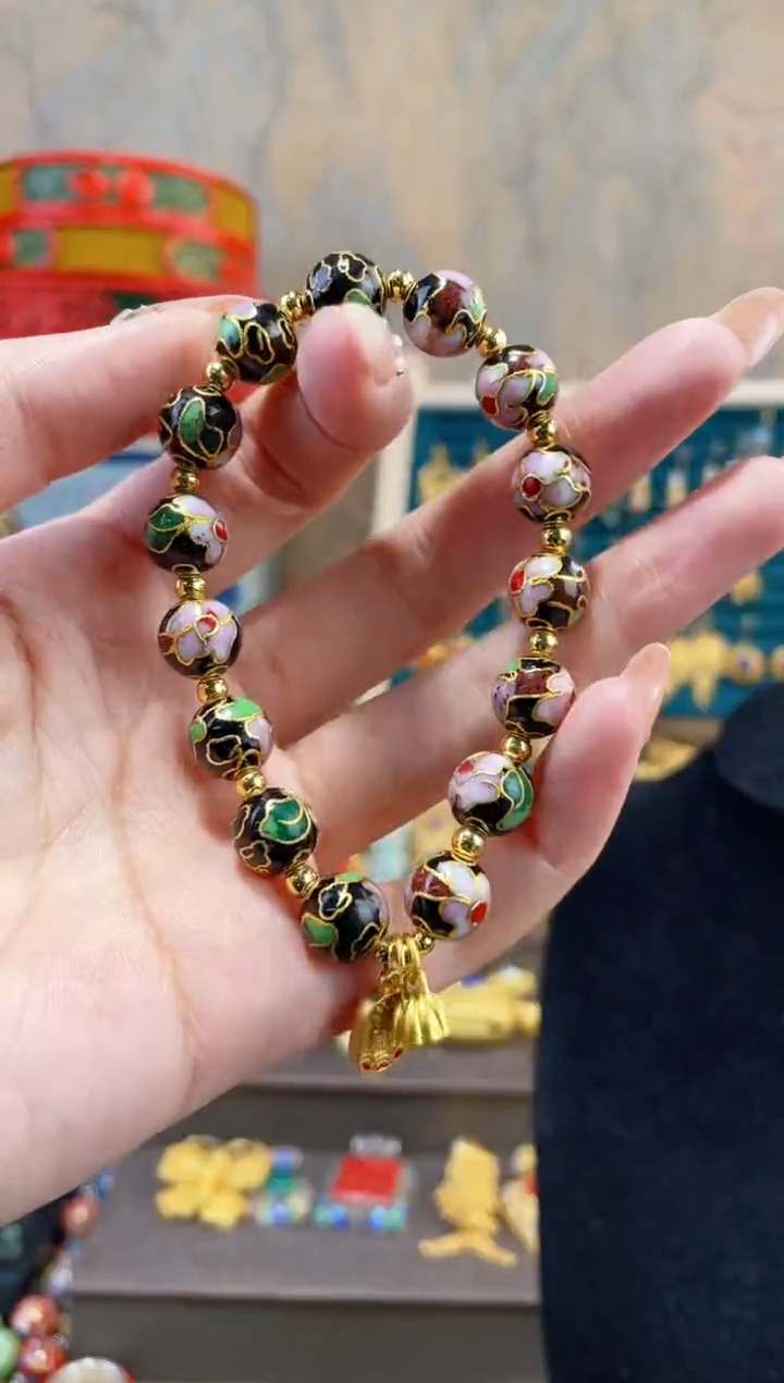 【闪购商品】非遗景泰蓝手串黑色