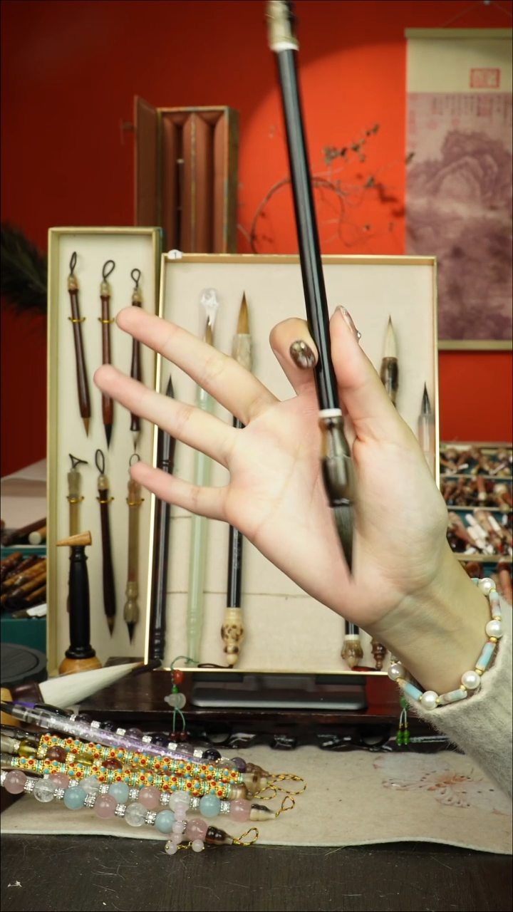 367号闪孤品高货毛笔链接 清水试笔 蘸墨不退