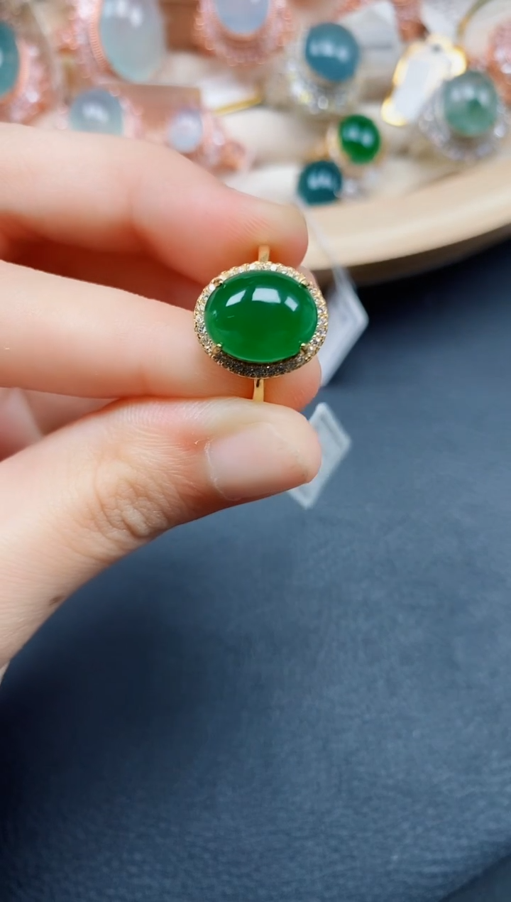 【闪购商品】翡翠戒指银S925镶嵌翡翠