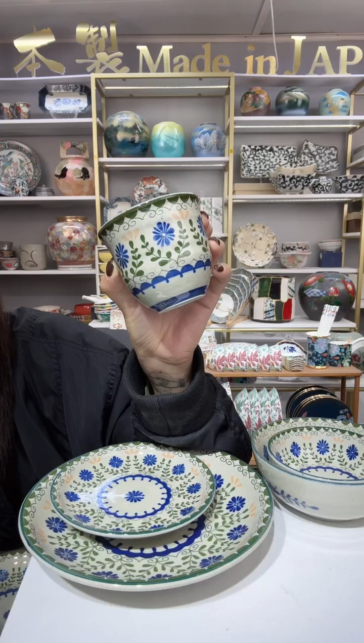 陶瓷绿色花园茶杯2只装