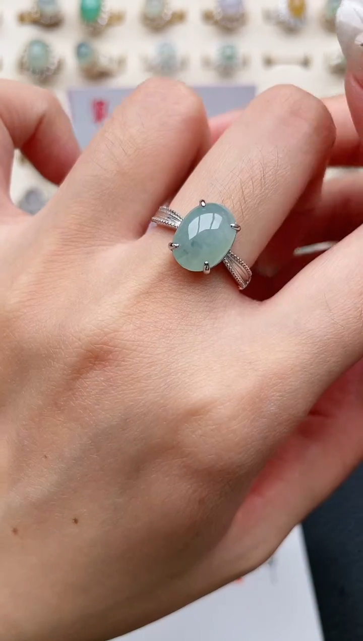 【闪购商品】翡翠戒指银S925镶嵌1111