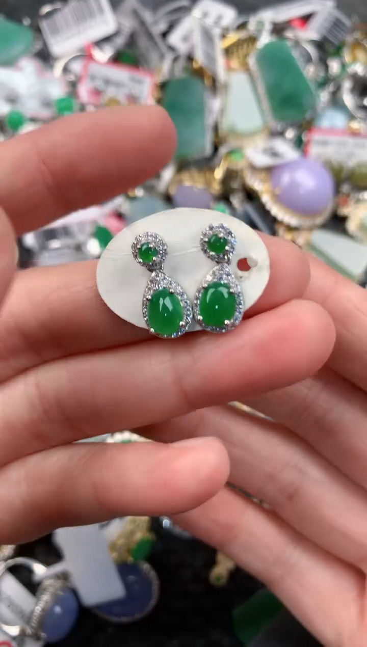 银S925镶嵌戒指翡翠888      3